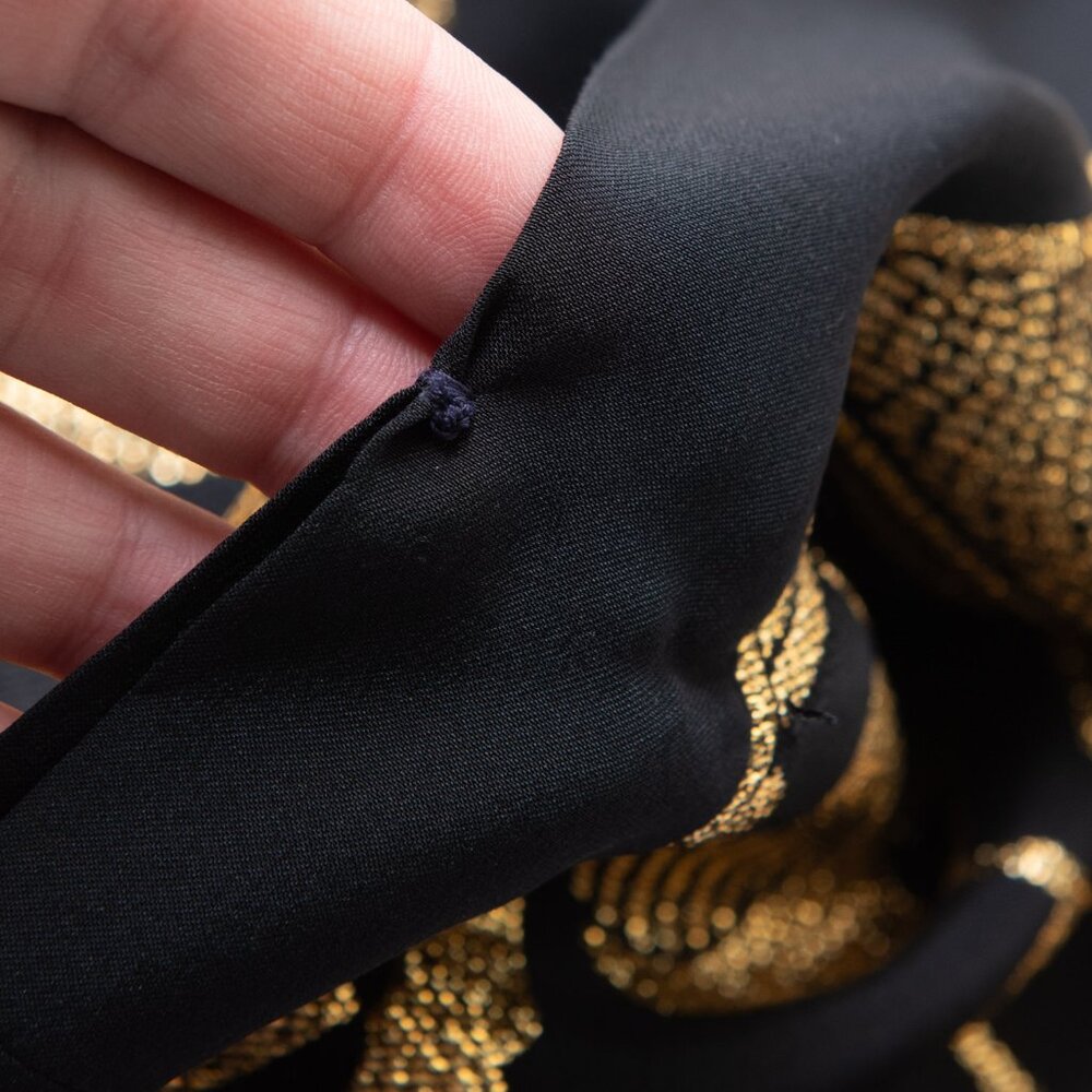 Ralph Lauren Vintage Silk Embroidered Kimono Black Label Black Gold One Size - Picture 10 of 10